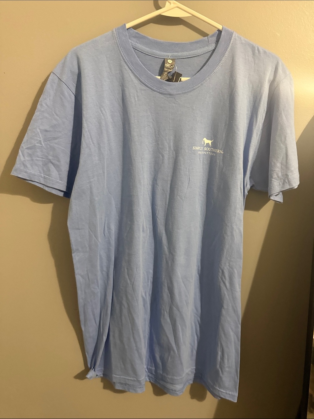Simply Southern Light Blue Short Sleeve Tee with Small Chest Logo